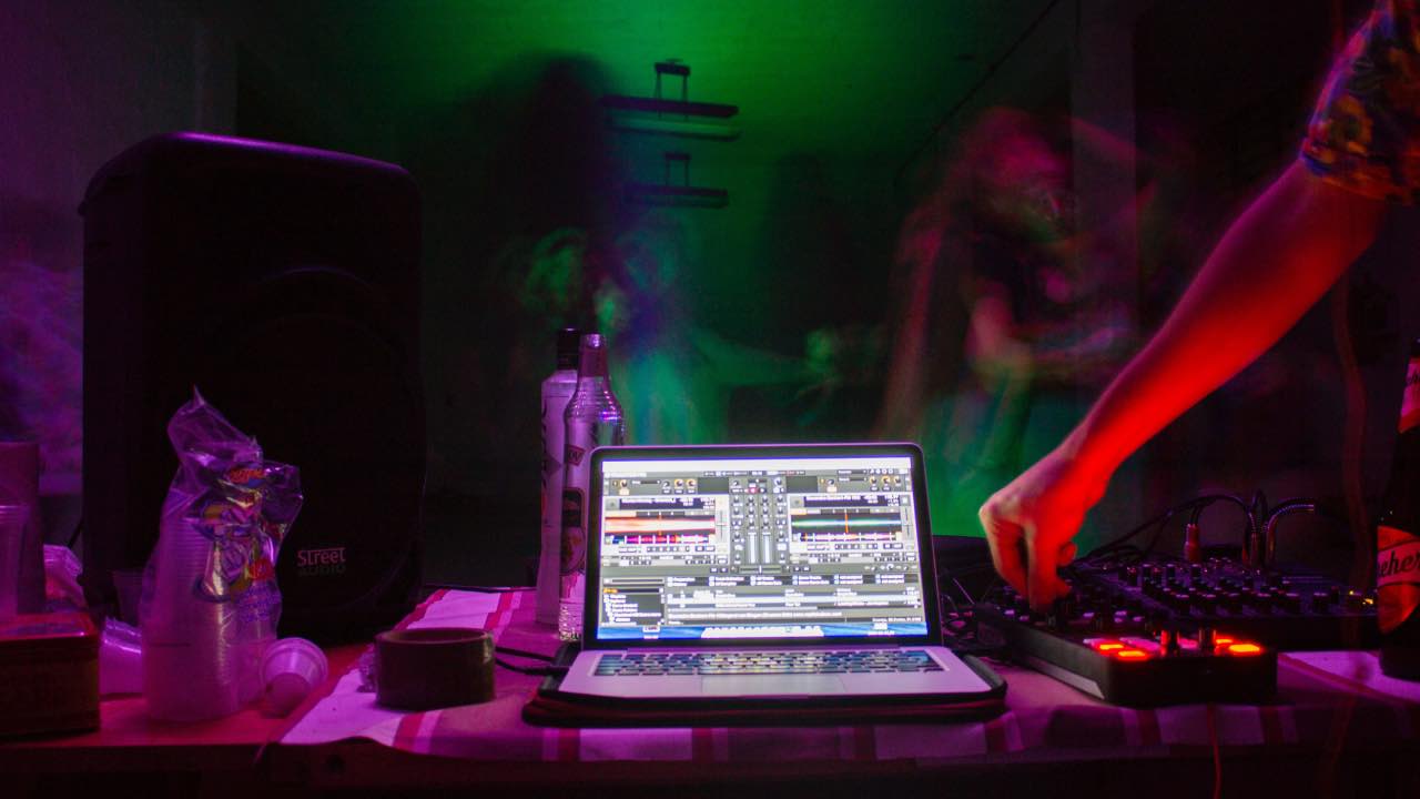 DJ booth at a live event